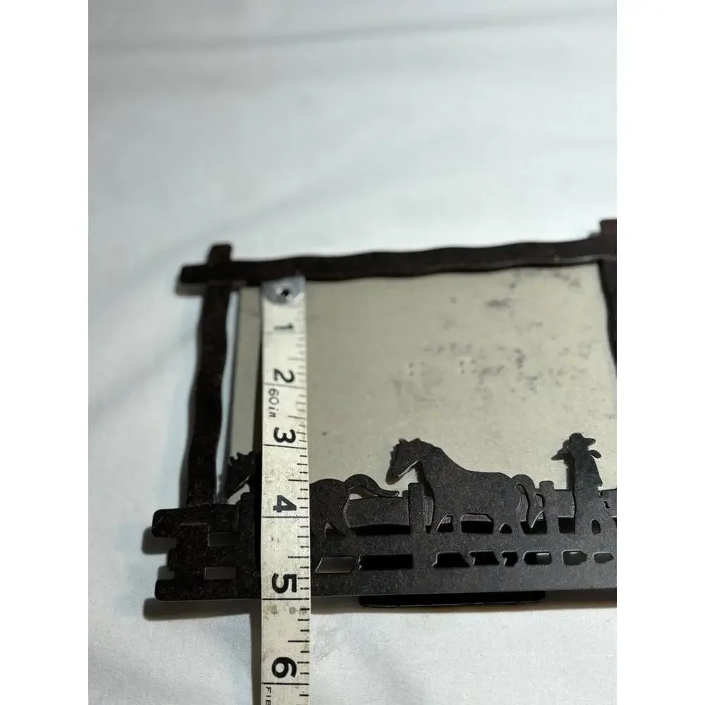 Vintage Western-Themed Metal Picture Frame 4x6